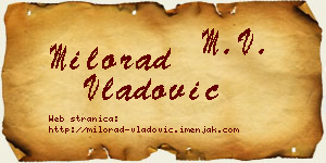 Milorad Vladović vizit kartica